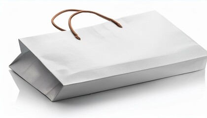Minimalist Design: White Paper Bag Isolated in 3D