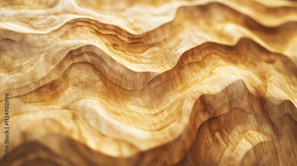 Poster wavy wooden surface creating an abstract pattern with warm tones