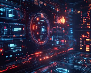 Futuristic AI concept design holographic Holographic AI interface design Futuristic AI control panels Hologram human-AI interaction.Neon holographic data streams.AI-powered hologram projection