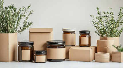 packaging mockup jars Glass jar mockup packaging Minimalist jar packaging design Rustic jar label mockup.Transparent jar with blank label.Pastel-themed jar packaging.Honey jar packaging concept