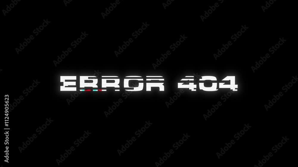 Poster error 404 glitch banner. glitch effect error 404.