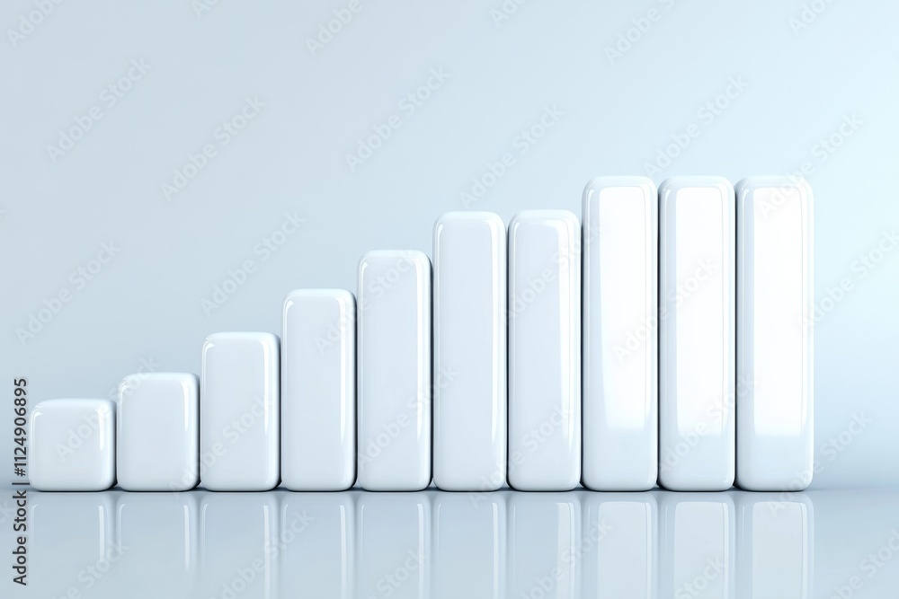 Leinwandbilder An artistic representation of domino tiles in a cascading effect, their clean lines and precise alignment displayed against a white backdrop