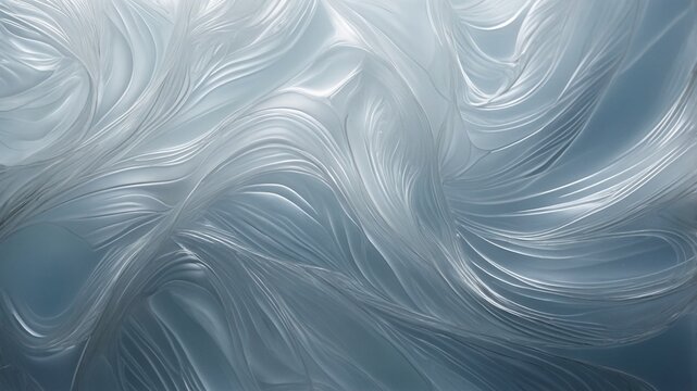 Swirls of Soft White and Blue Abstract Feather-Like Textures.