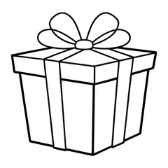 gift box with bow illustration on transparent background.