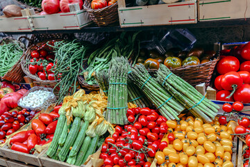 Traditional fruit and vegetable shop offering fresh produce in Florence, Tuscany's historic center