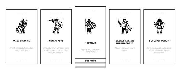 spartan warrior helmet roman onboarding mobile vector soldier sparta, battle armor, gladiator head, greek ancient, knight spartan warrior helmet roman illustrations