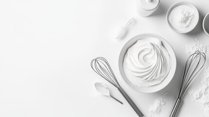 Freshly Whipped Cream Beside Baking Tools