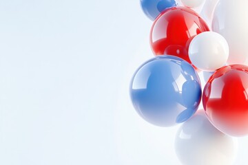 Shiny spheres in patriotic colors create a visually appealing abstract composition