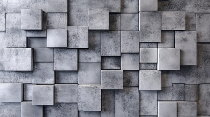 Concrete cubes forming a textured wall background