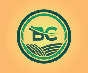 BC letter logo design with a circle shape
