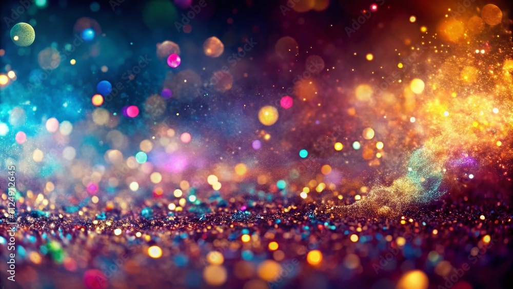 Poster captivating macro shot of dust particles floating with bokeh effect for stunning overlay in photogra