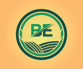 Obraz premium BE letter logo design with a circle shape