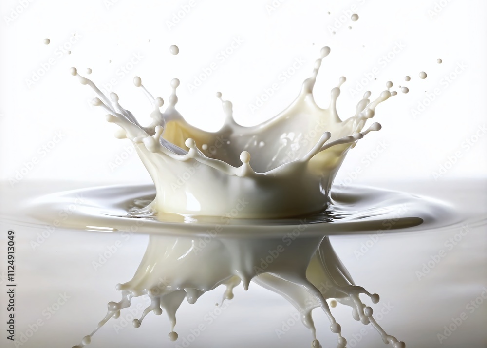 Aufkleber captivating milk splash isolated on white background showcasing dynamic fluid motion and texture for