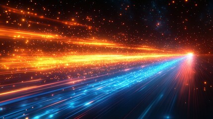 Obraz premium Abstract Cosmic Light Trails Converging In Space