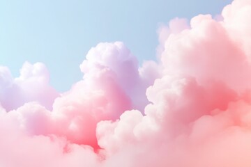 Beautiful pastel pink and white clouds creating a dreamy, ethereal sky background