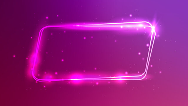 Neon rounded double parallelogram frame