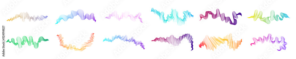 Poster set of abstract backdrops with multicolor waves