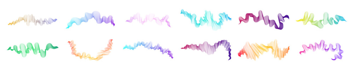 Set of abstract backdrops with multicolor waves