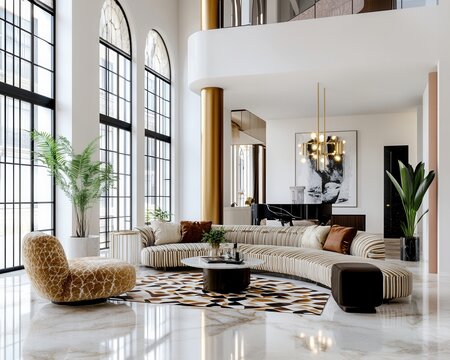 Stylish Art Deco Loft with Bold Metallic Finishes