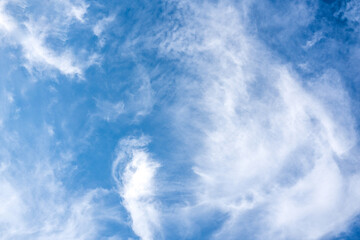 white clouds floating on blue sky in beautiful morning.