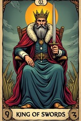Obraz premium King of Swords Tarot Card Illustration