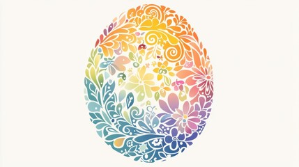 Ein farbenfrohes Eierdesign mit Blumenmuster, das Frühling und Erneuerung symbolisiert.