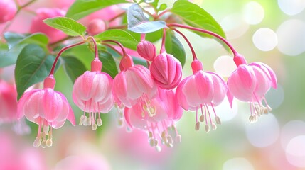 Fototapeta premium Pink flowers with white centers