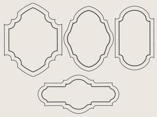 Elegant vintage frames perfect for adding a classic touch to labels, invitations, and decorative borders in various design projects