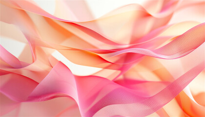 Soft Flowing Satin Fabric in Shades of Pink and Peach with Gentle Light Reflections – Luxurious Abstract Texture for Design and Backgrounds