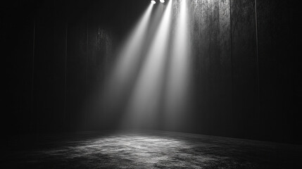 Obraz premium Plain black background with a glowing spotlight effect for dramatic lighting