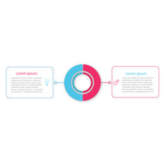 2 points stage template for comparison opposite infographic concept for slide presentation with big outline circle center