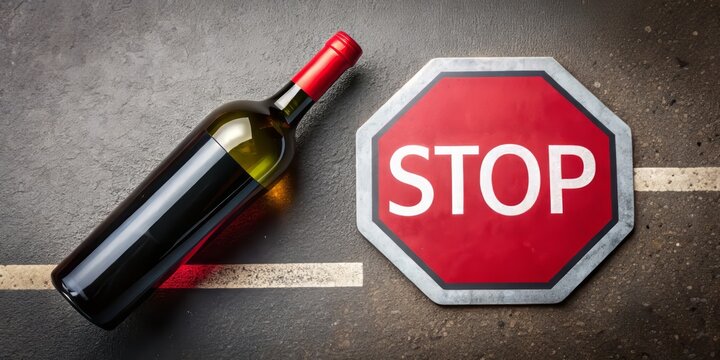 Responsible Drinking, Wine Bottle Stop Sign, Alcohol Awareness Campaign,  Drink Responsibly Image, Safe Alcohol Consumption