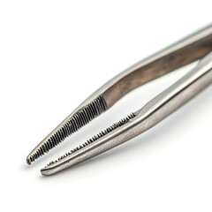 Fototapeta premium Metal tweezers isolated on white background.