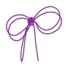 Purple beaded bow with intricate loops