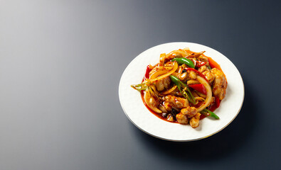 Spicy stir-fried meat and vegetables