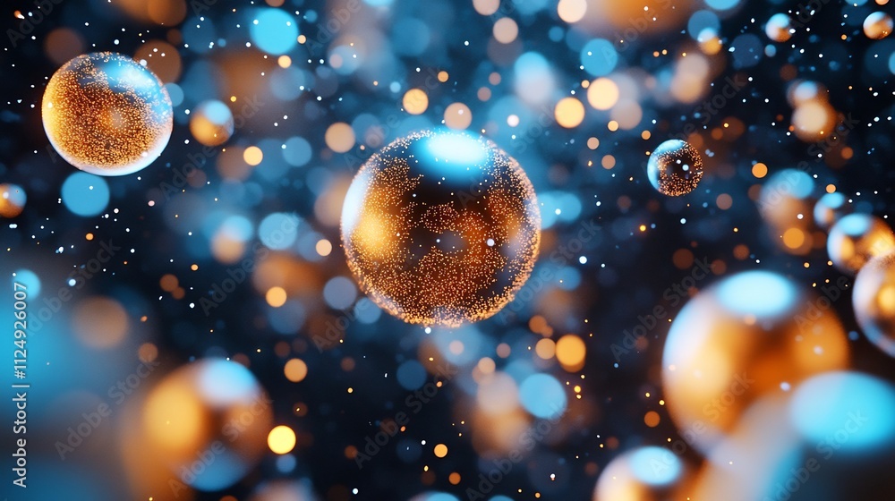 Aufkleber glowing orbs of light in soft focus creating a dreamy bokeh effect