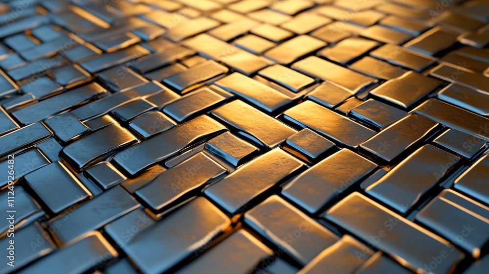 Poster textured metallic patterns illuminated by soft shadows on light surface