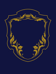 Elegant vintage frame design with ornate floral details, ideal for invitation, labels, and luxury themed branding project
