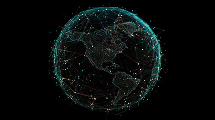 Obraz premium Technology Abstract Curve Background with dot connected lines, Abstract Connectivity in Data Flow Description with network connected various lines and glowing effects, Connect Technology Background.