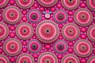 Fototapeta premium Captivating Pink Circles Pattern Wallpaper Design for Modern Interiors and Digital Backgrounds, Ideal for Contemporary Decor, Fashion, and Creative Projects