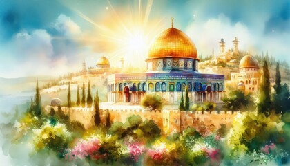 Fototapeta premium Old sity Jerusalem Israel content created with generative AI software