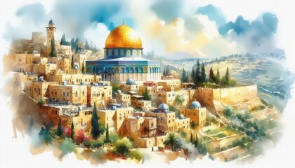 Old sity Jerusalem Israel content created with generative AI software