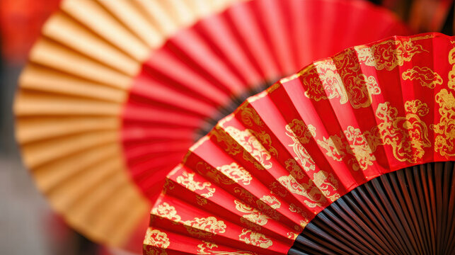 Colorful traditional Chinese umbrellas with intricate designs and patterns - Powered by Adobe
