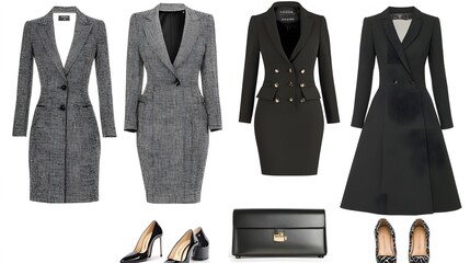 60. Chic office wear with tailored blazers, pencil skirts, and stylish pumps