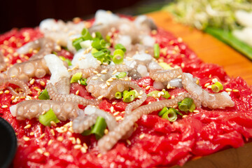 yukhoe, Korean style raw beef