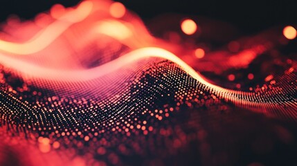 Waves of red light create abstract artistic digital art