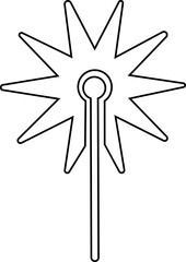 Laser Beam Icon, Sparkle design element, beam shoots out, emphasizing technology and innovation, Abstract concept graphic element of glow target flash line, isolated on transparent background.