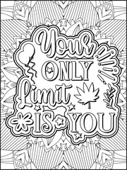 Inspirational Quote Coloring Page for Adults. Motivational Quote Coloring Page.