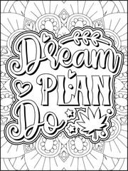 Inspirational Quote Coloring Page for Adults. Motivational Quote Coloring Page.