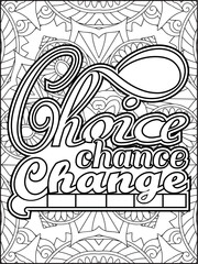 Inspirational Quote Coloring Page for Adults. Motivational Quote Coloring Page.